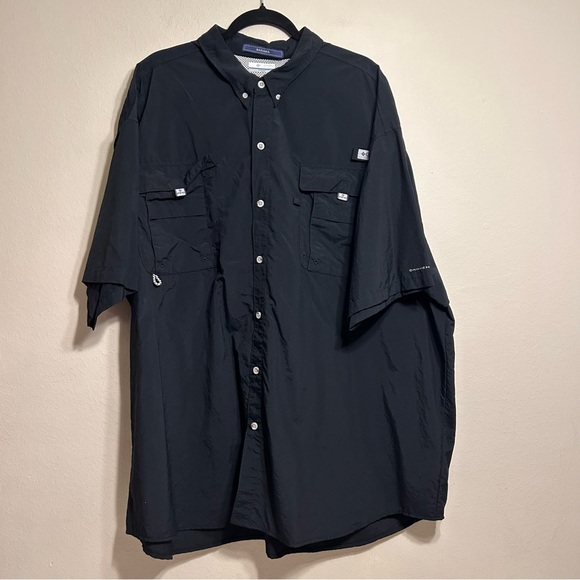 Columbia PFG Bahama II Men's Black Short Sleeve‎ Shirt Size 4XT - Picture 1 of 7